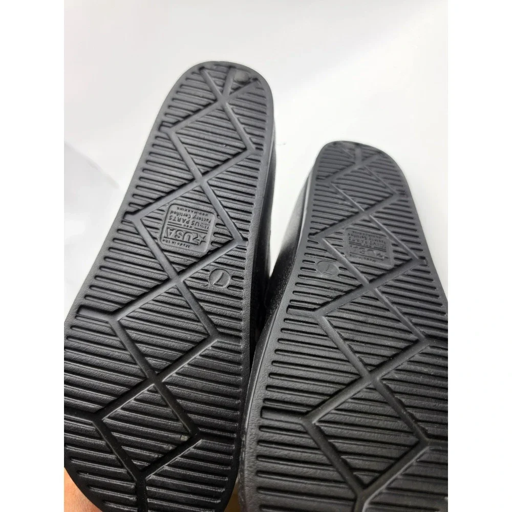 USA Star Mens Black Double Buckle Slide Sandals Size 7 Non-Marking Sole